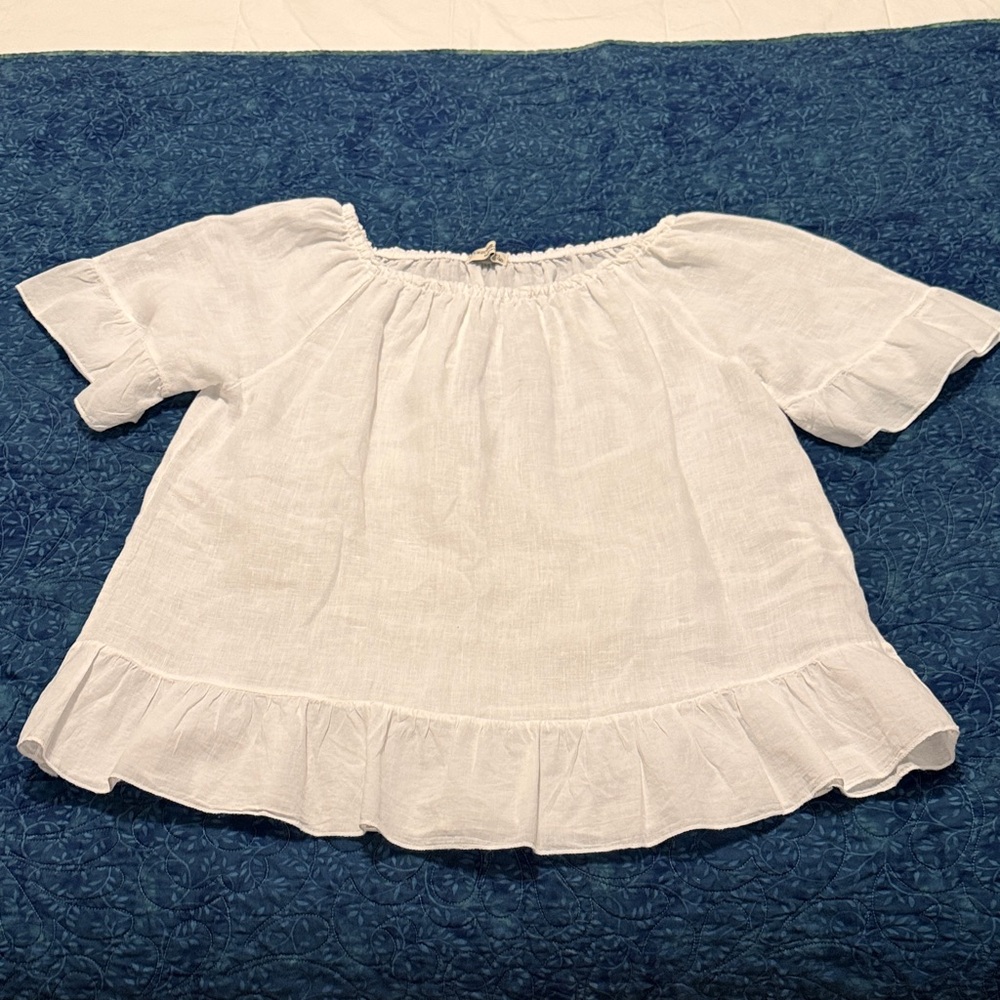 Terzo Millennio M Classy White Linen Blouse